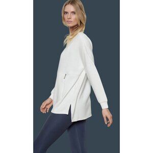 Varley Bayliss double faced long line Tunic Sweatshirt Zipper Pockets Women's S